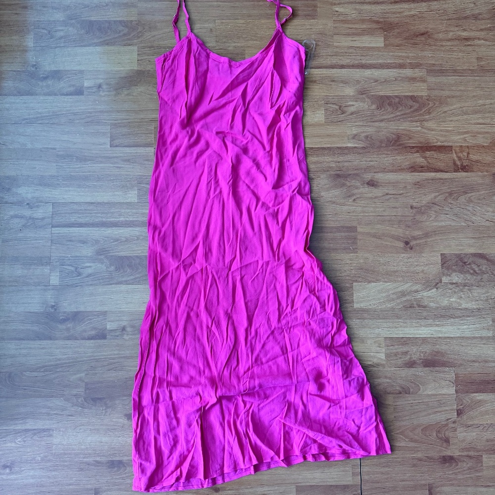 Loft maxi magenta dress